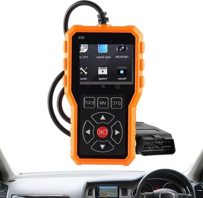 Auto Diagnostische Scanner - Foutcodelezer Motor - Voertuigonderhoud - Leest en wist foutcodes - 20x13x4.5 cm - Geel Rood