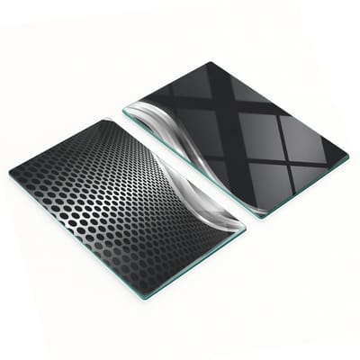 Keukenplanken van gehard glas met afbeeldingen, 2 stuks, met textuur, 2x30x52 cm