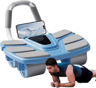 Buikwiel - Fitnesswiel Trainer - Spieropbouw Trainen - Automatische Stabiliteit - 36 cm Breed - Blauw