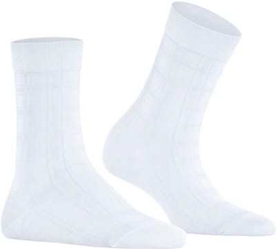 FALKE Madras gedessineerd katoen sokken dames wit - maat 35-38