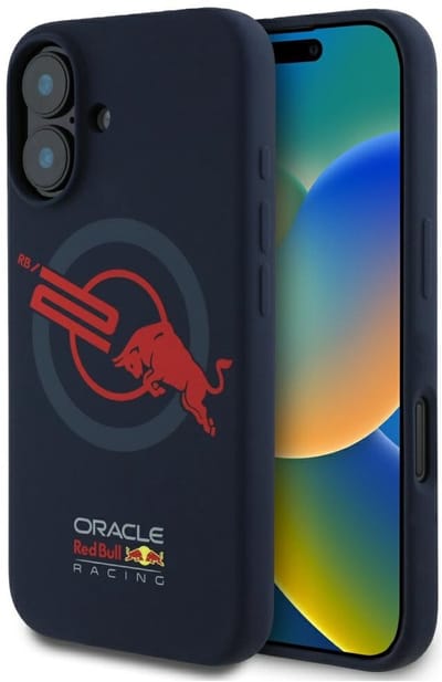 Red Bull Hoesje Hc Siliconen Orbr20 Logo Rode Rand Voor Iphone 16 Geschikt Voor Magsafe