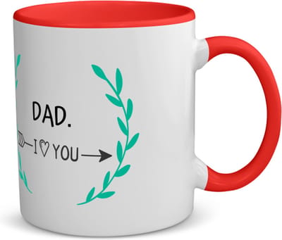 Akyol - dad i love you koffiemok - theemok - rood - Papa - de liefste vader - vader cadeautjes - vaderdag - verjaardag - geschenk - kado - 350 ML inhoud