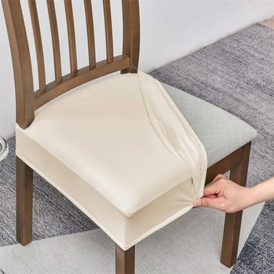 1 STUK Waterdichte PU Lederen Stoelzittinghoes Eetkamerstoelhoezen Verwijderbare Elastische Kussenhoezen voor Banket Hotelstoel 1piece gray