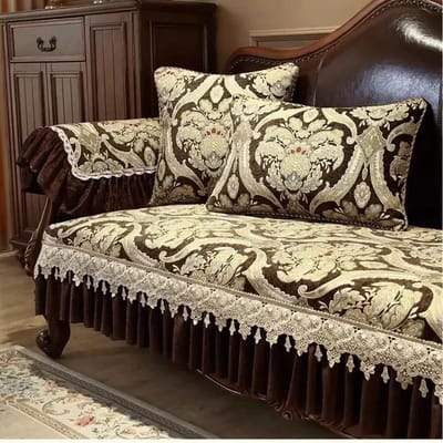 Onregelmatige rand Jacquard bankmat Dik antislip slijtvaste banken handdoek kussensloop Europese vier seizoenen zoom bankhoes 60x60cm Hand towel