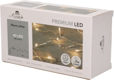 Anna's Collection Kerstverlichting - warm wit - 40 leds - 400 cm - met timer - kerstversiering