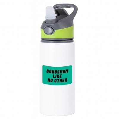 Hacebo® - bonusmom like no other waterfles met rietje groen - Moeder - geweldige bonusmoeder - niemand anders - verjaardag - cadeau - kado - bedankje - geschenk - water fles - 650ML