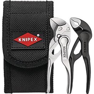 KNIPEX minitangen-set XS 00 20 72 V04, tangensleutel & waterpomptang, heuptasje, polyester, 2-delig