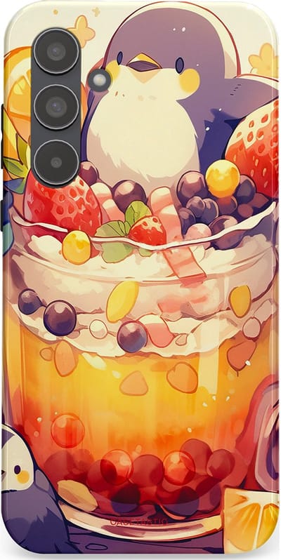 Casetastic Hoesje Geschikt voor Samsung A55 - Stijlvolle Beschermende Duo-layer Case - pinguïn Cocktail