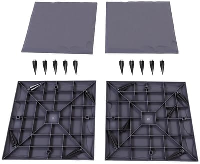 Stapstenen Tuin - Padstenen Loopbrug - Landschapsarchitectuur Maken - Weerbestendig Plastic - 4 stuks 39.5 cm - Grijs