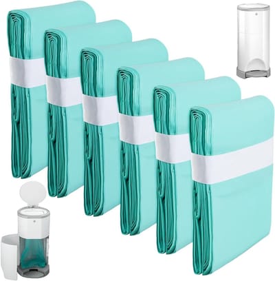 6 Stuks Refill Folie voor Windeleimer - 16L Afvalzakken, Geurvrij en Langdurig, Ideaal voor Luiers en Afvalbeheer