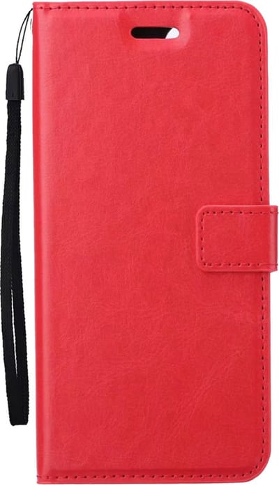 Hoes - Met Pasjeshouder - Geschikt voor Xiaomi 12 - Luxe Bookcase Portemonee - Flip Case - Kunstleer Book Case - Flipcase - Book Cover - Walletcase - PortemonneeHoes - Rood