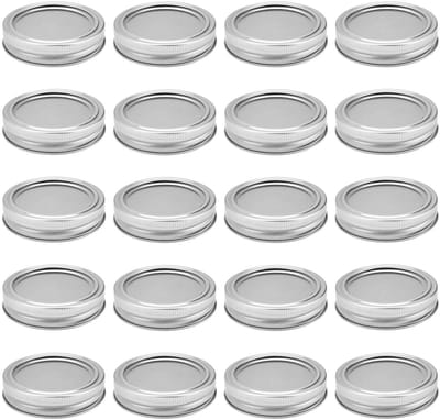 Dailygoods- Deksels 20 Stuks 70 mm - IJzeren Deksels - Schroefdeksels - Zilveren Deksels - Duurzaam - Perfect voor Potten - Potdeksel