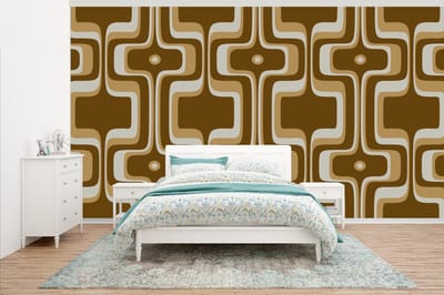 Behang - Fotobehang Retro - Design - Bruin - Breedte 500 cm x hoogte 280 cm