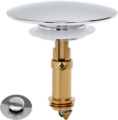 SnelShoppen - Pop Up Afvoerstopper Messing, Bounce Core Push Type, Afvoerplug, Pop Up Stopper voor 36-39mm Afvoeropeningen, Vervanging voor Badkamer e