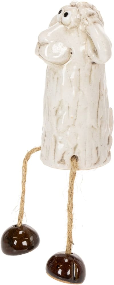 Keramische schaapfiguurtjes, zittend schaap, voor Pasen en decoratie h
