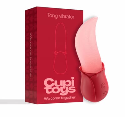 Cupitoys® Tong vibrator - 14cm - Rood - 10 standen - Vibrators voor vrouwen en mannen - Sex toys voor vrouwen en mannen