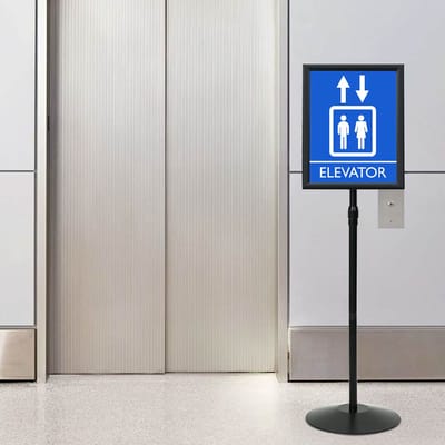 vidaXL - Pedestal - Poster - Stand - a3 - PVC - en - Staal - Zwart
