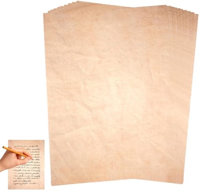 Vintage papier set van 70 vellen, 21 x 28,5 cm, 100 g, dubbelzijdig bedrukt, ideaal voor correspondentie, dagboeken en ambachtelijke uitnodigingen