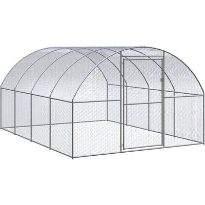 vidaXL - Kippenren - 3x4x2 - m - gegalvaniseerd - staal