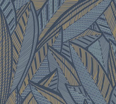 PALMBLADEREN BEHANG | Botanisch - Blauw Groen Geel - A.S. Création French Affair
