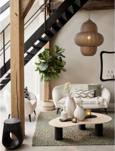Light & Living Hanglamp Ryota - Bruin - Ø53cm - Modern - Hanglampen Eetkamer, Slaapkamer, Woonkamer