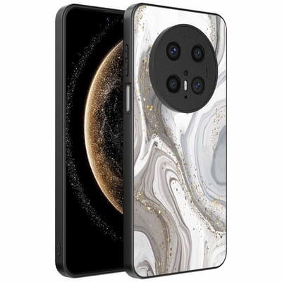 Geschikt voor Huawei Mate 70 Telefoonhoesje met marmer opdruk - TPU backcover case marble design - Zilver - Smartphonica geschikt voor Huawei Mate 70