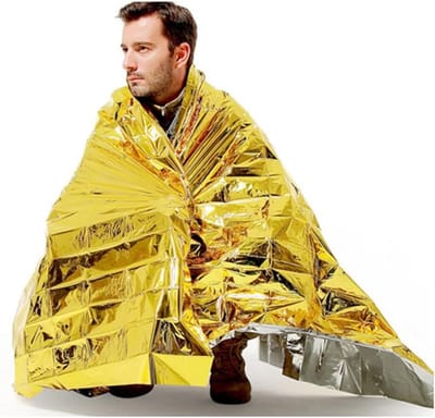 Nooddeken Outdoor - Thermale deken - Buitenactiviteiten - Houdt lichaam warm - 210 x 160 cm - Goud zilver