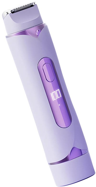 carmdering - Ladyshave - Vrouwen Trimmer - Epilator - Dubbel mes, oplaadbaar, LED-display - Afneembaar, makkelijk schoon te maken - Veilig voor gevoelige huid - Paars - Perfect voor thuis en reis