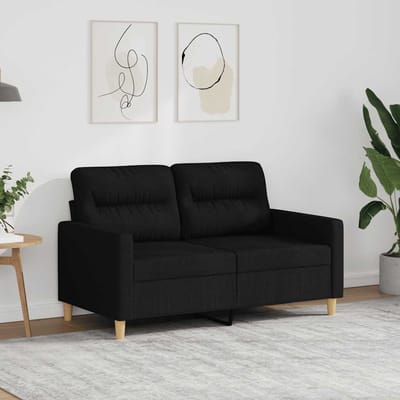 vidaXL - Tweezitsbank - 120 - cm - stof - zwart