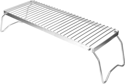 Vouwbare BBQ Grillstand van RVS voor Kamperen, Picknicks en Buiten Koken met Opbergtas - 17,3 x 6,3 inch