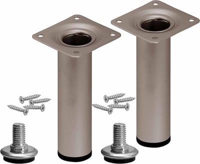 Meubelpoten Set - Bankvoet Kastpoot - Meubels Verhogen - In Hoogte Verstelbaar - 80 mm - Mat Staal