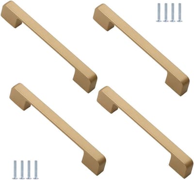 Set van 4 Aluminium Lade- en Deurgrepen voor Meubels, Inclusief Schroeven, Perfect voor Kasten en Wardrobes (138mm)