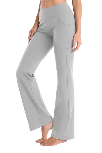 Fashionable Dames Fishtail Pants / Flare Broek | Wijde Broek | Lichtgrijs - L