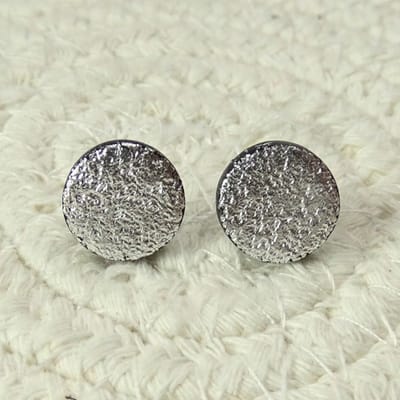 2 Love It Party zwart zilver - oorknopjes - handgemaakt van polymeerklei - knopjes - stainless steel studs