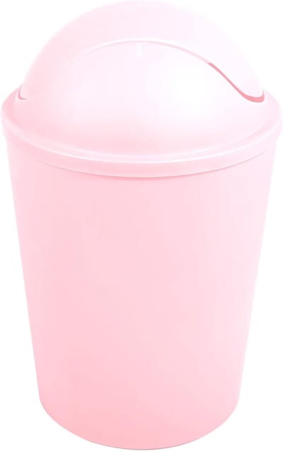 Afvalemmer met deksel - Prullenbak - Hygiënisch afval weggooien - Praktisch klapdeksel - 55 liter - Pastelroze