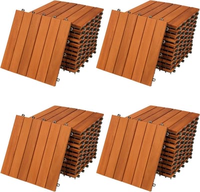 Houten Tegels Acaciahout 4m² met Kliksysteem voor Terras en Balkon | FSC Gecertificeerd