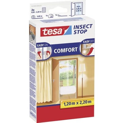 tesa INSECT STOP H&L Fly Screen Premium for Doors - hor voor deur met klittenband, verwijderbaar, wit - 120 x 220 cm