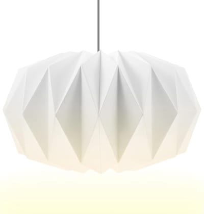Allecto Plus - Opvouwbare papieren lampenkap in origami design voor eet- en woonkamer (Ø43cm) - Creatieve pompoenvormige papieren lantaarnlamp