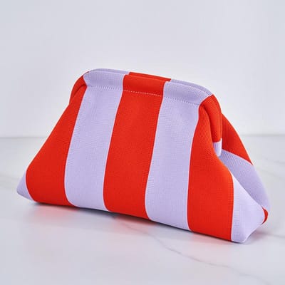 Zomer strand clutch tas voor vrouwen geweven haak handtassen portemonnees breien dumpling clutch gerimpeld schattige wolk casual colorblock tas rood