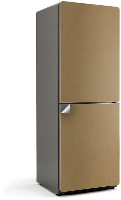 Wallfluent Koelkaststickers - Donkergeel Koelkast Folie - 70 cm x 190 cm - Donkergeel Koelkaststickers - Decoratieve Koelkaststicker - Koelkast Makeover - Zelfklevende Koelkaststicker - Koelkast Versiering