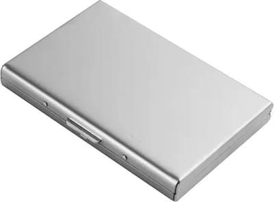 Bankkaartenhouder anti skim - bankkaart beschermer rfid - bankkaarthouder - anti skim - rfid pasjeshouder - rfid - pasjeshouder - pasjeshouder mannen - portemonnee heren pasjes houder - RVS - Zilver