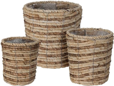 Bloempot sisal set van 3 bloempotten
