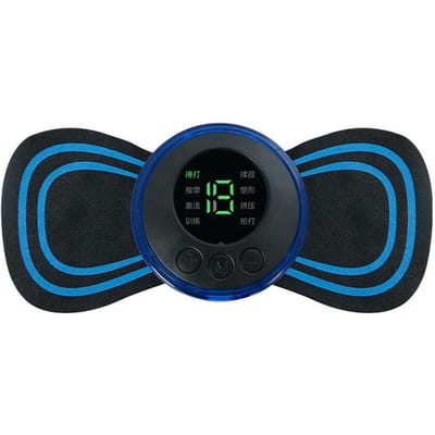 Elektrische EMS Nek Massager Mini Cervicale Rug Patch Stimulator Massageador Mat Draagbaar Gel Pad Stickers Slank black