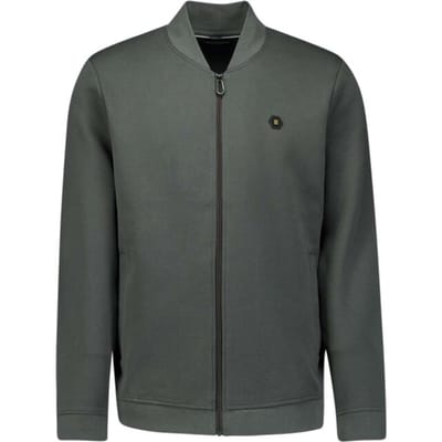 No Excess Sweater full zipper pique bomber dark steel