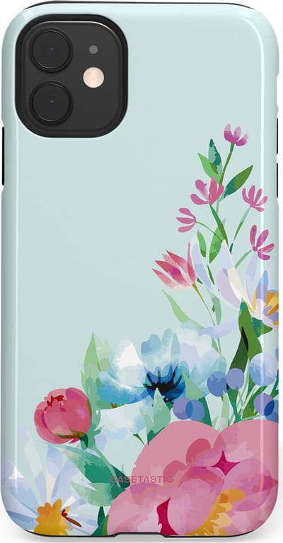 Casetastic hoesje geschikt voor Apple iPhone 11 - Dubbellaagse bescherming - Dagdroom in bloei - Fashion Case - Lichtgrijs Lichtroze