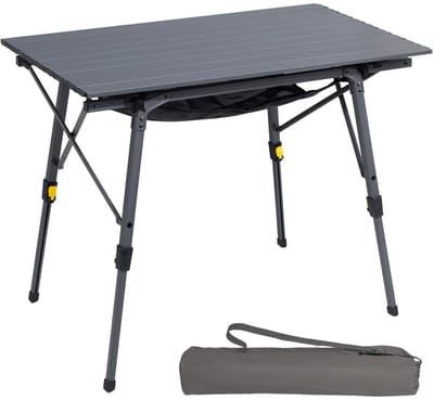 Unyqoos ® Opvouwbare Aluminium Campingtafel voor Vier Personen met Verstelbare Hoogte en Draagtas