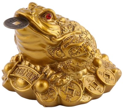 Dailygoody - Feng Shui Geld Kikker - Geluk en Rijkdom - Decoratieve Beeldjes - 6x6x5 cm - Feng Shui Charme - Perfect Cadeau voor Volwassenen
