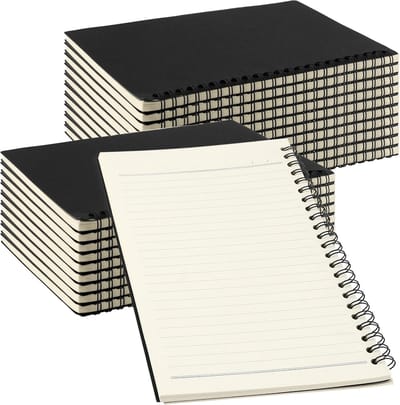 Zwarte Spiraal Schetsboeken - Notitieboekjes Agenda - Schetsen en Notities - Kraft Kaft 80gsm - A5 Formaat - Zwart