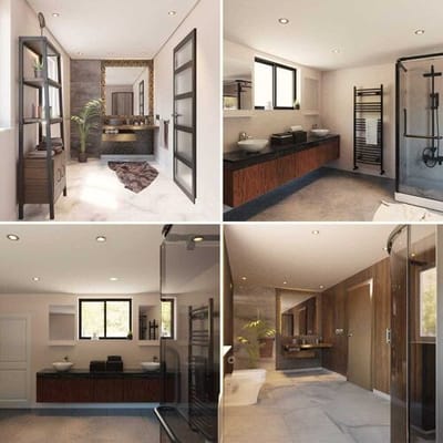 HOFTRONIC - Set van 6 Rome Badkamer inbouwspot RVS - Lage inbouwdiepte 27mm - Kantelbaar en Dimbaar - 2700K Warm wit 6W 500lm - Grote inbouwspot 83mm - voor buiten, woonkamer, slaapkamer en badkamer - IP44 waterdicht