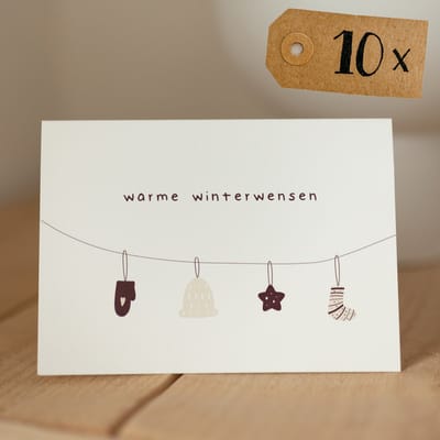 10x hippe kerstkaarten (A6 formaat) - kerst kaarten om te versturen - kaartenset - kaartjes blanco - kaartjes met tekst - luxe kerstkaarten - feestdagenkaarten - kerstkaart - wenskaarten